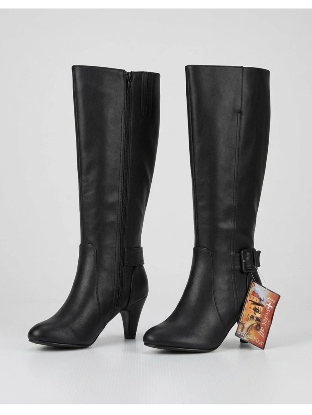 Bella Vita Plus Wide Calf Black Knee High Boots Women’s Size 8M NWT